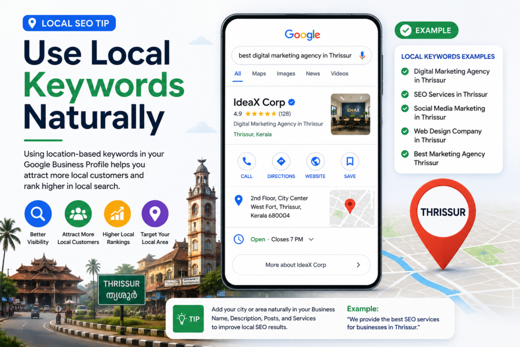 Local keywords in Google Business Profile for local SEO